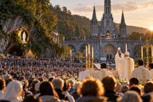 Papa Leon al XIV-lea a oficiat slujba de la Lourdes în faţa a 150.000 de credincioşi